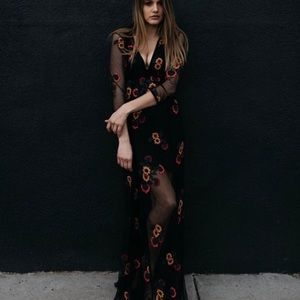 For Love And Lemons Eleonora Maxi dress black
